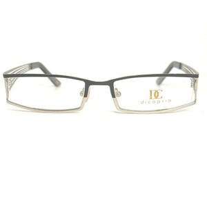 DiCaprio DC 55 Silver Black Eyeglass Frames 51-18-140 Italy Rectangular Glasses